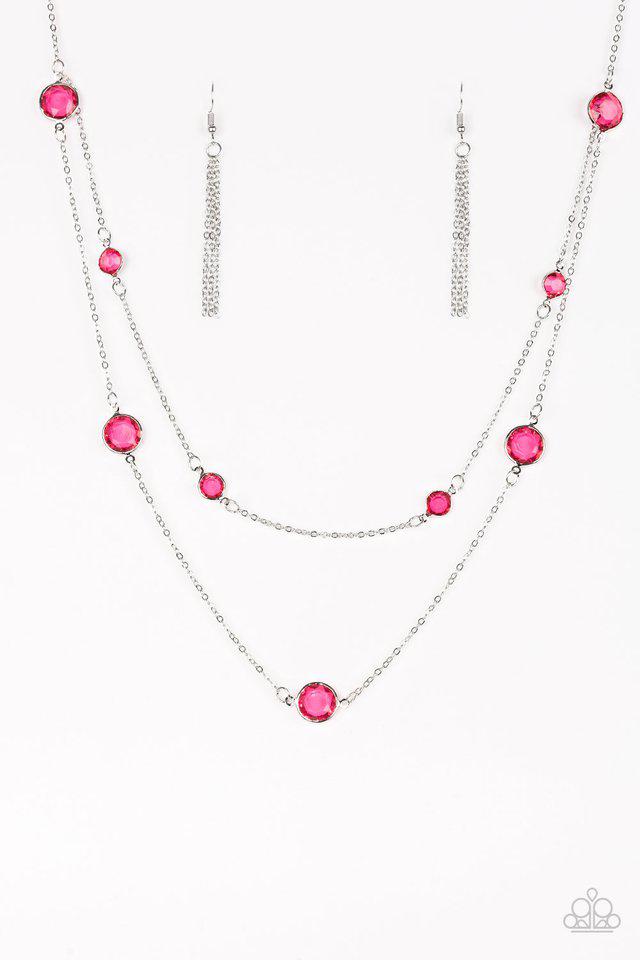 Raise Your Glass Pink Necklace - Paparazzi Accessories- lightbox - CarasShop.com - Paparazzi Jewelry by Cara Jewels