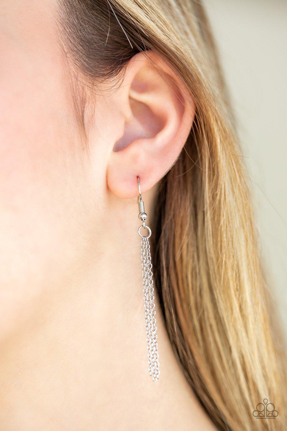 Raising My Tribe Silver Necklace and matching Earrings - Paparazzi Accessories - free matching earrings -CarasShop.com - Paparazzi Jewelry by Cara Jewels