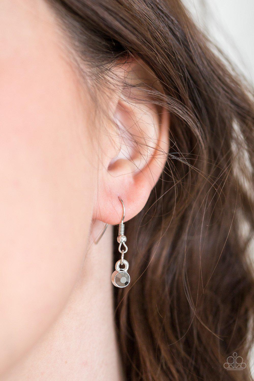 Razzle Dazzle Silver and Hematite Necklace and matching Earrings - Paparazzi Accessories - free matching earrings -CarasShop.com - Paparazzi Jewelry by Cara Jewels