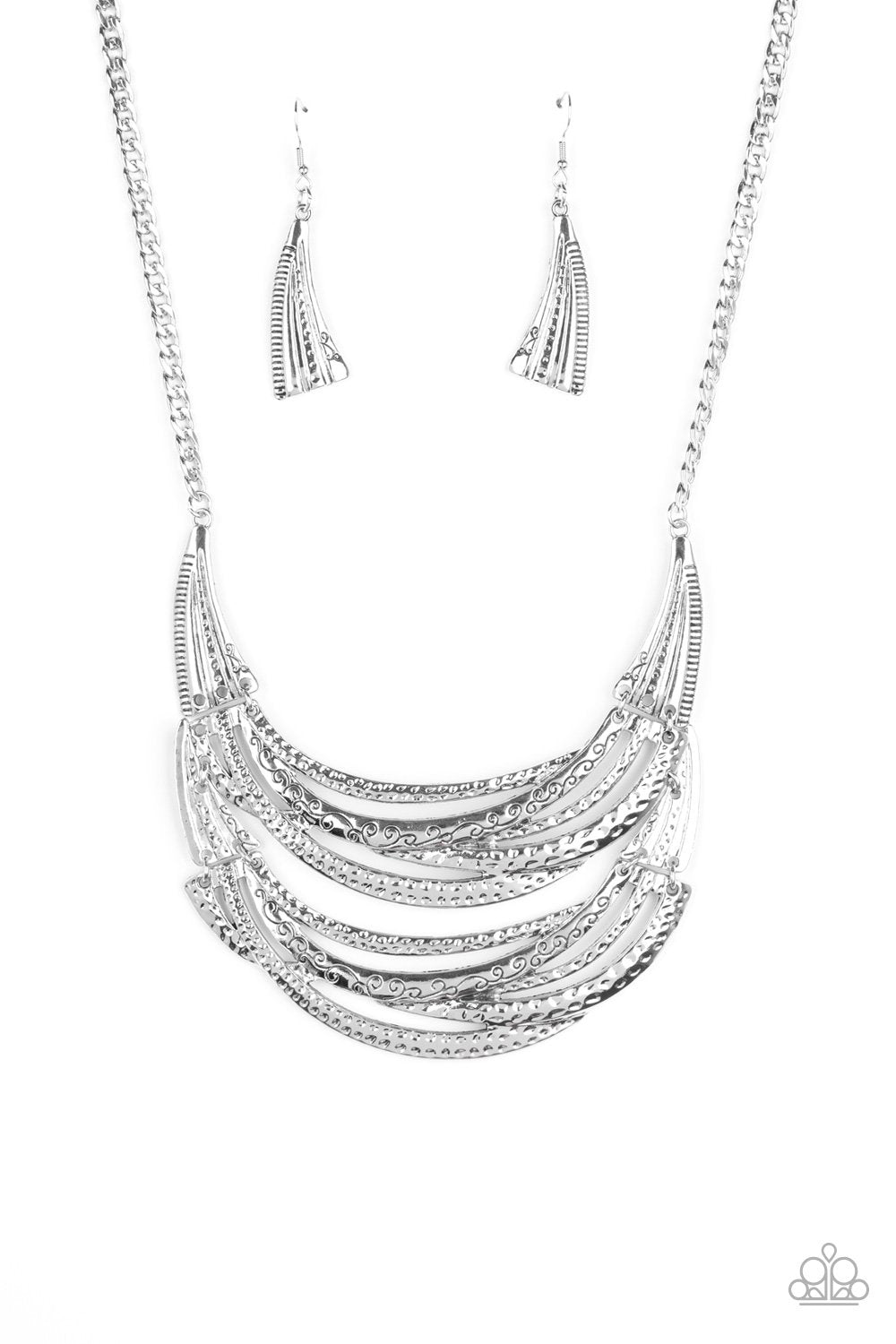 Read Between The VINES Silver Necklace - Paparazzi Accessories- lightbox - CarasShop.com - Paparazzi Jewelry by Cara Jewels