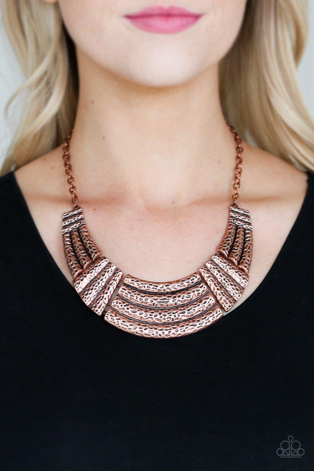 Ready To Pounce Copper Necklace - Paparazzi Accessories- lightbox - CarasShop.com - Paparazzi Jewelry by Cara Jewels