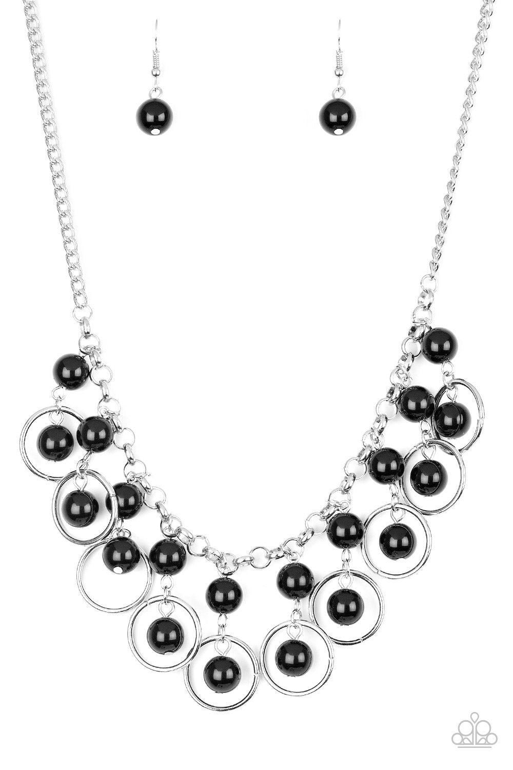 Really Rococo Black Necklace - Paparazzi Accessories- lightbox - CarasShop.com - Paparazzi Jewelry by Cara Jewels