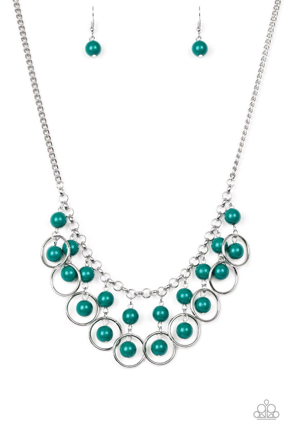 Really Rococo Green Necklace - Paparazzi Accessories- on model - CarasShop.com - Paparazzi Jewelry by Cara Jewels