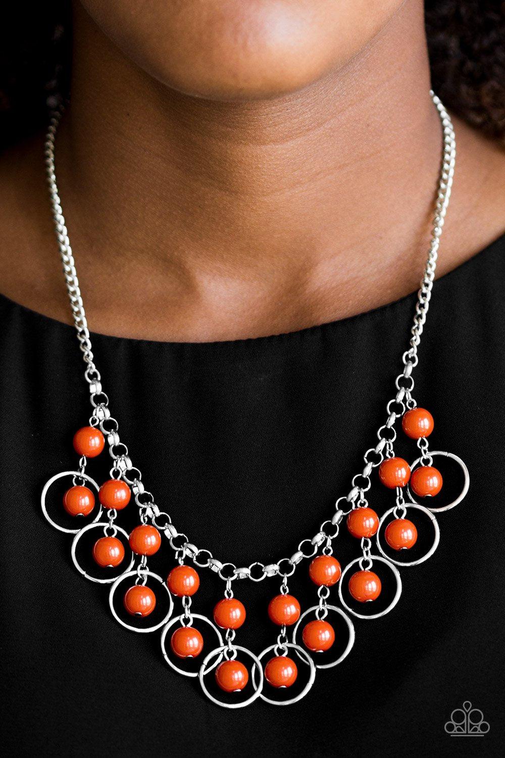 Really Rococo Orange Necklace - Paparazzi Accessories- lightbox - CarasShop.com - Paparazzi Jewelry by Cara Jewels
