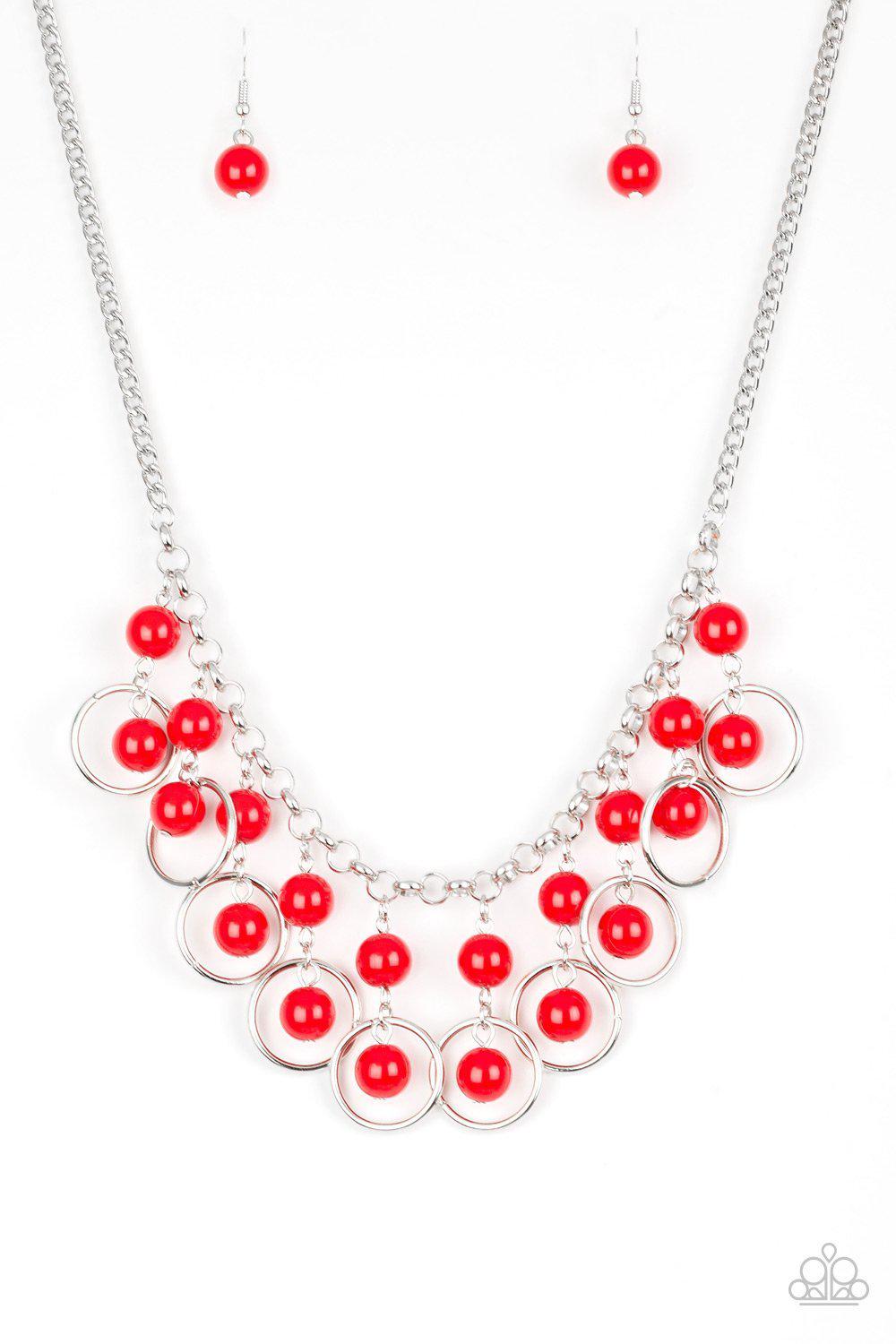 Really Rococo Red Necklace - Paparazzi Accessories- lightbox - CarasShop.com - Paparazzi Jewelry by Cara Jewels