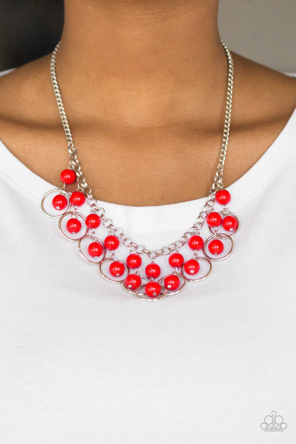 Really Rococo Red Necklace - Paparazzi Accessories- lightbox - CarasShop.com - Paparazzi Jewelry by Cara Jewels