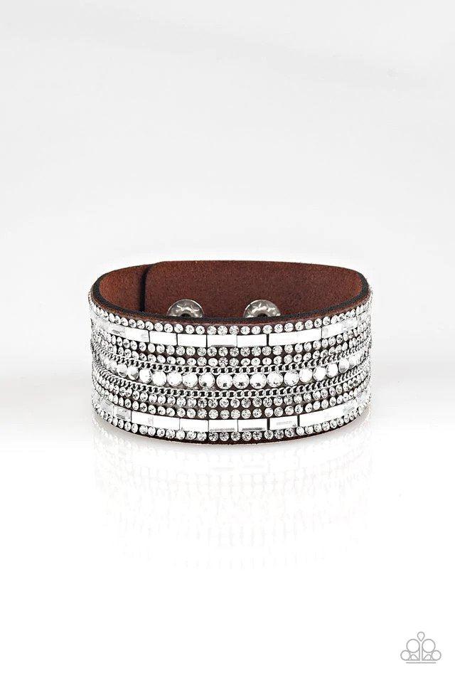 Rebel Radiance Brown Bracelet - Paparazzi Accessories- lightbox - CarasShop.com - Paparazzi Jewelry by Cara Jewels