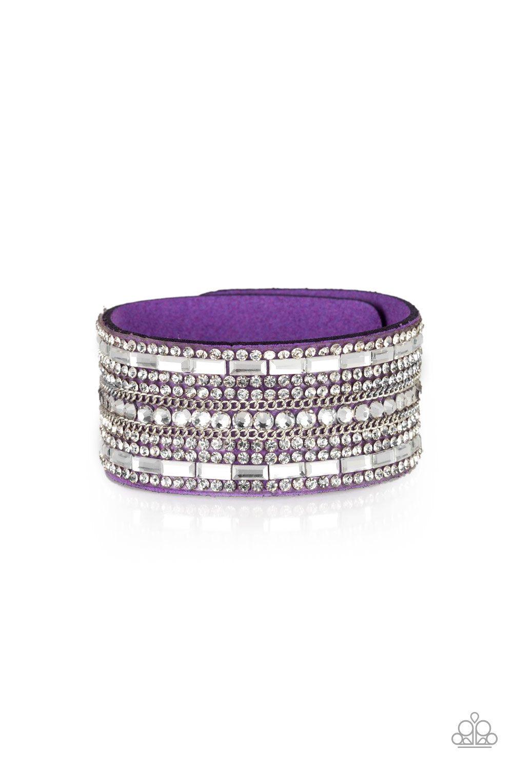 Rebel Radiance Purple Wrap Snap Bracelet - Paparazzi Accessories- lightbox - CarasShop.com - Paparazzi Jewelry by Cara Jewels