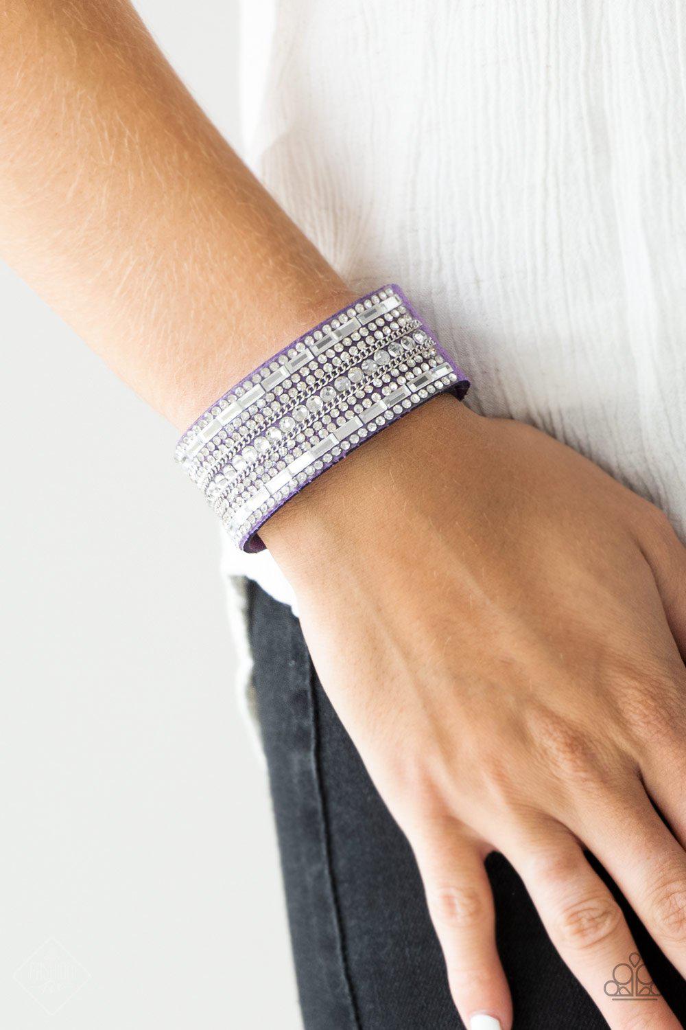 Rebel Radiance Purple Wrap Snap Bracelet - Paparazzi Accessories- lightbox - CarasShop.com - Paparazzi Jewelry by Cara Jewels