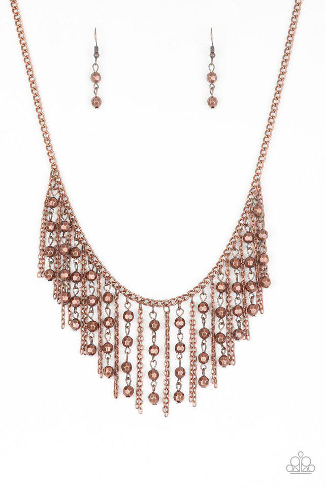 Rebel Remix Copper Necklace - Paparazzi Accessories- lightbox - CarasShop.com - Paparazzi Jewelry by Cara Jewels