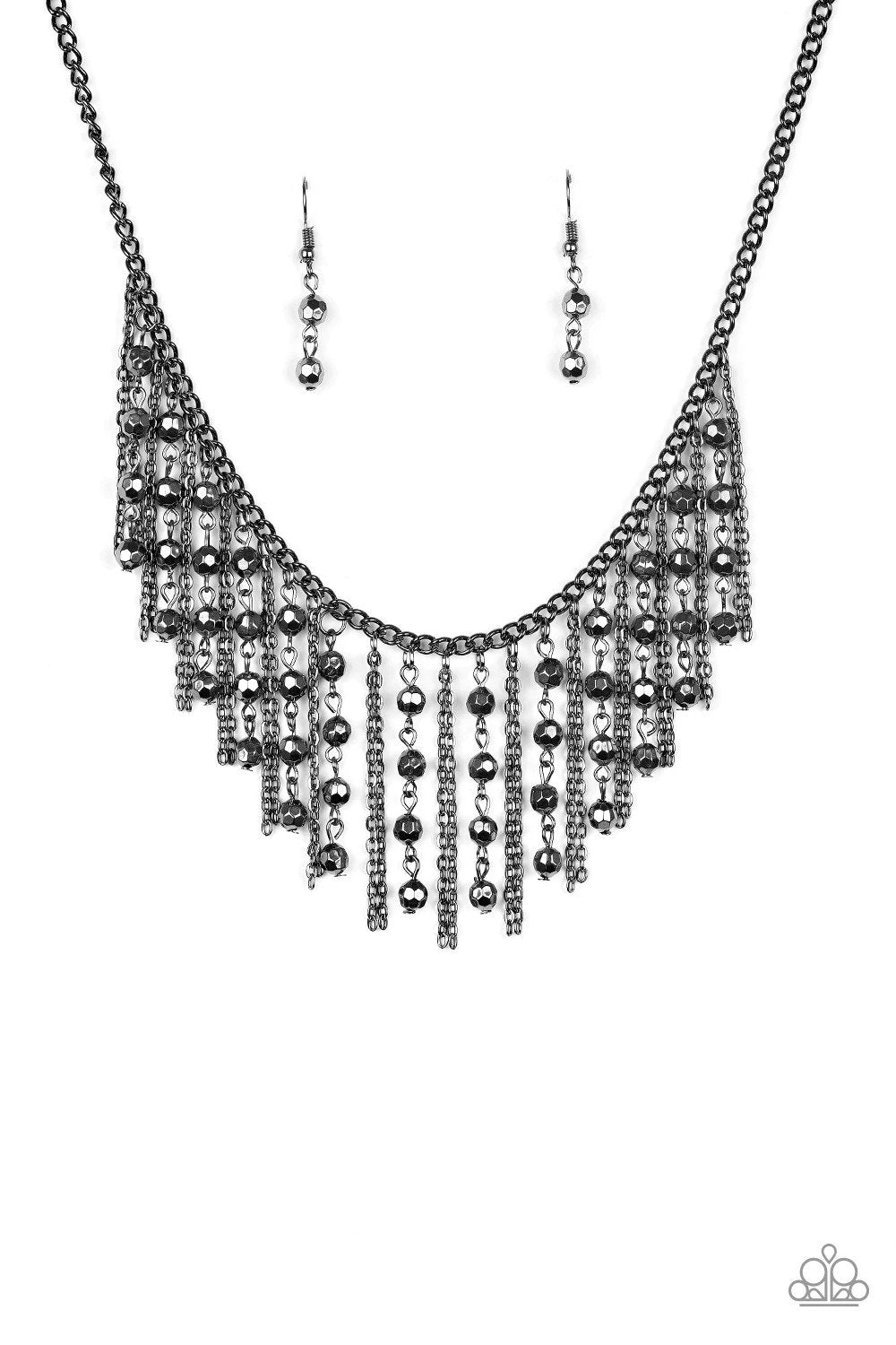 Rebel Remix Gunmetal Black Necklace - Paparazzi Accessories- lightbox - CarasShop.com - Paparazzi Jewelry by Cara Jewels
