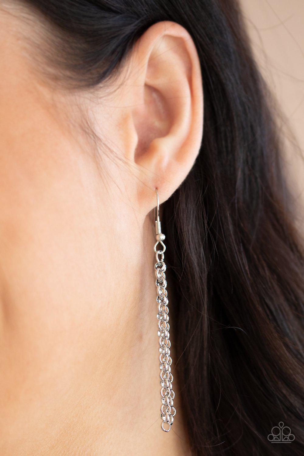 Record-Breaking Radiance Silver Necklace - Paparazzi Accessories - free matching earrings -CarasShop.com - Paparazzi Jewelry by Cara Jewels