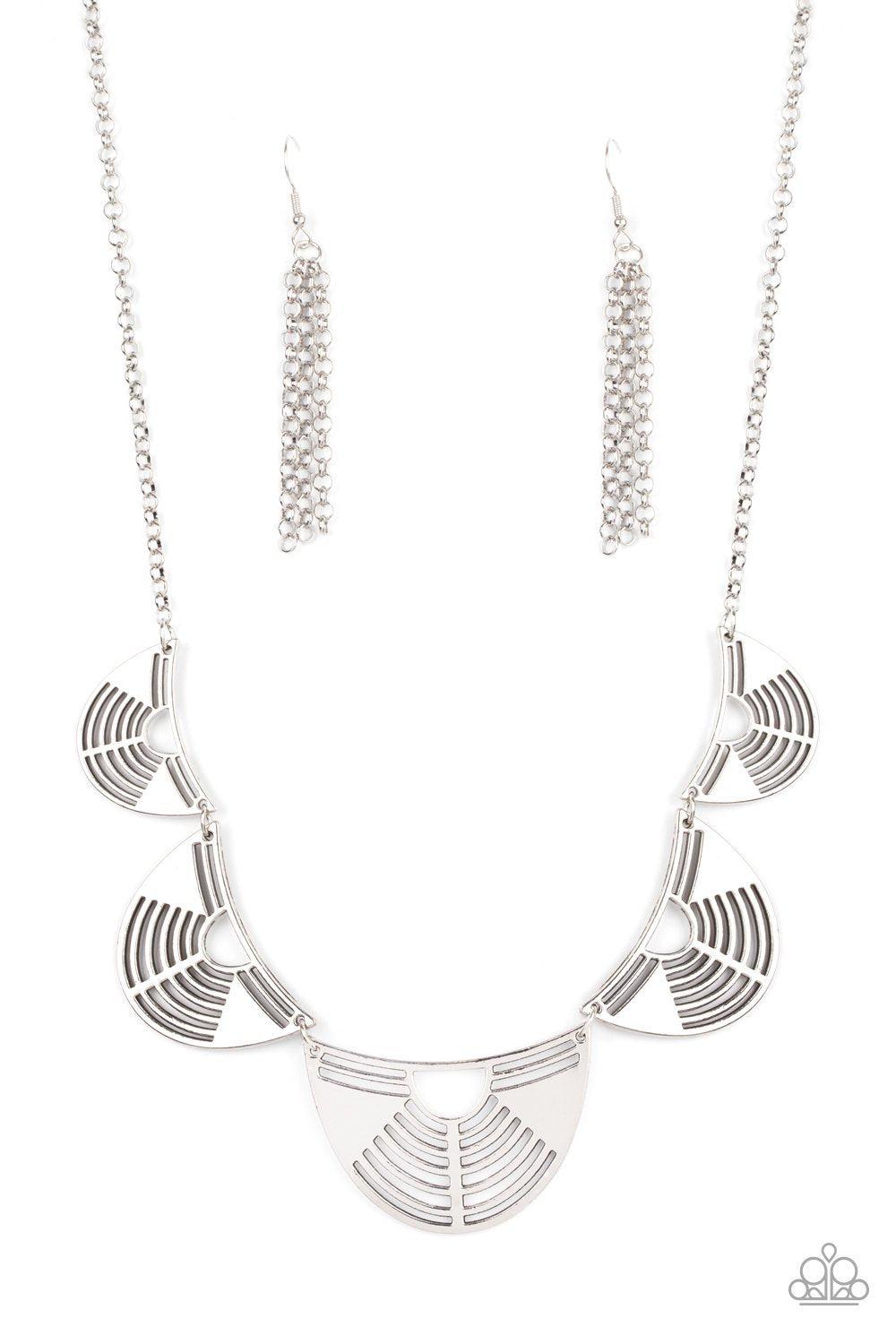 Record-Breaking Radiance Silver Necklace - Paparazzi Accessories- lightbox - CarasShop.com - Paparazzi Jewelry by Cara Jewels