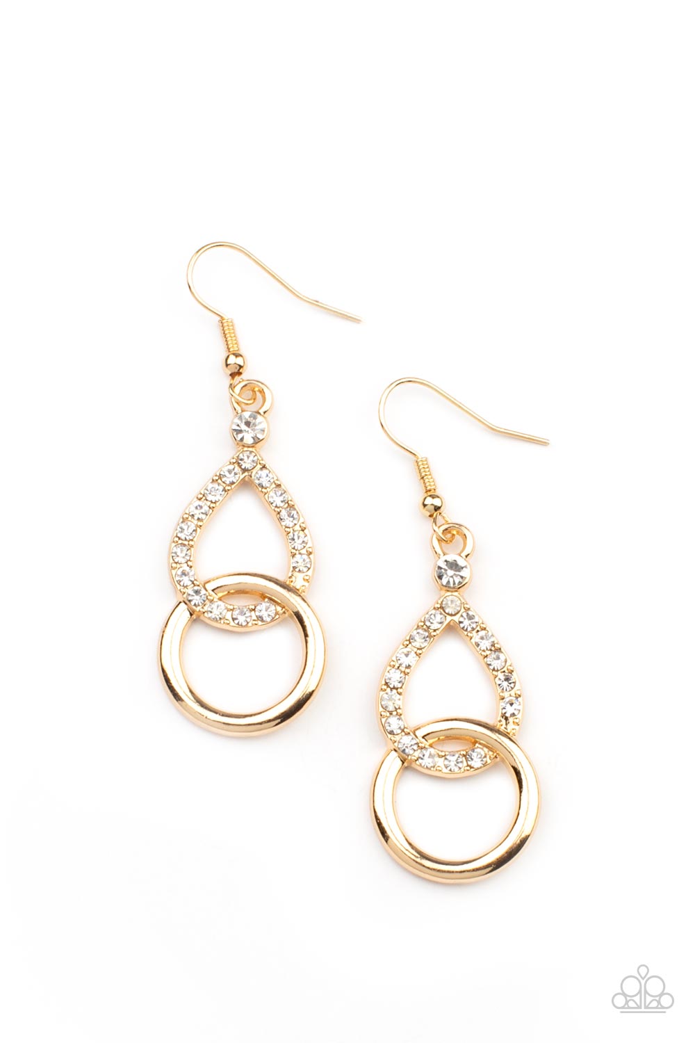 Red Carpet Couture Gold Earrings - Paparazzi Accessories- lightbox - CarasShop.com - Paparazzi Jewelry by Cara Jewels