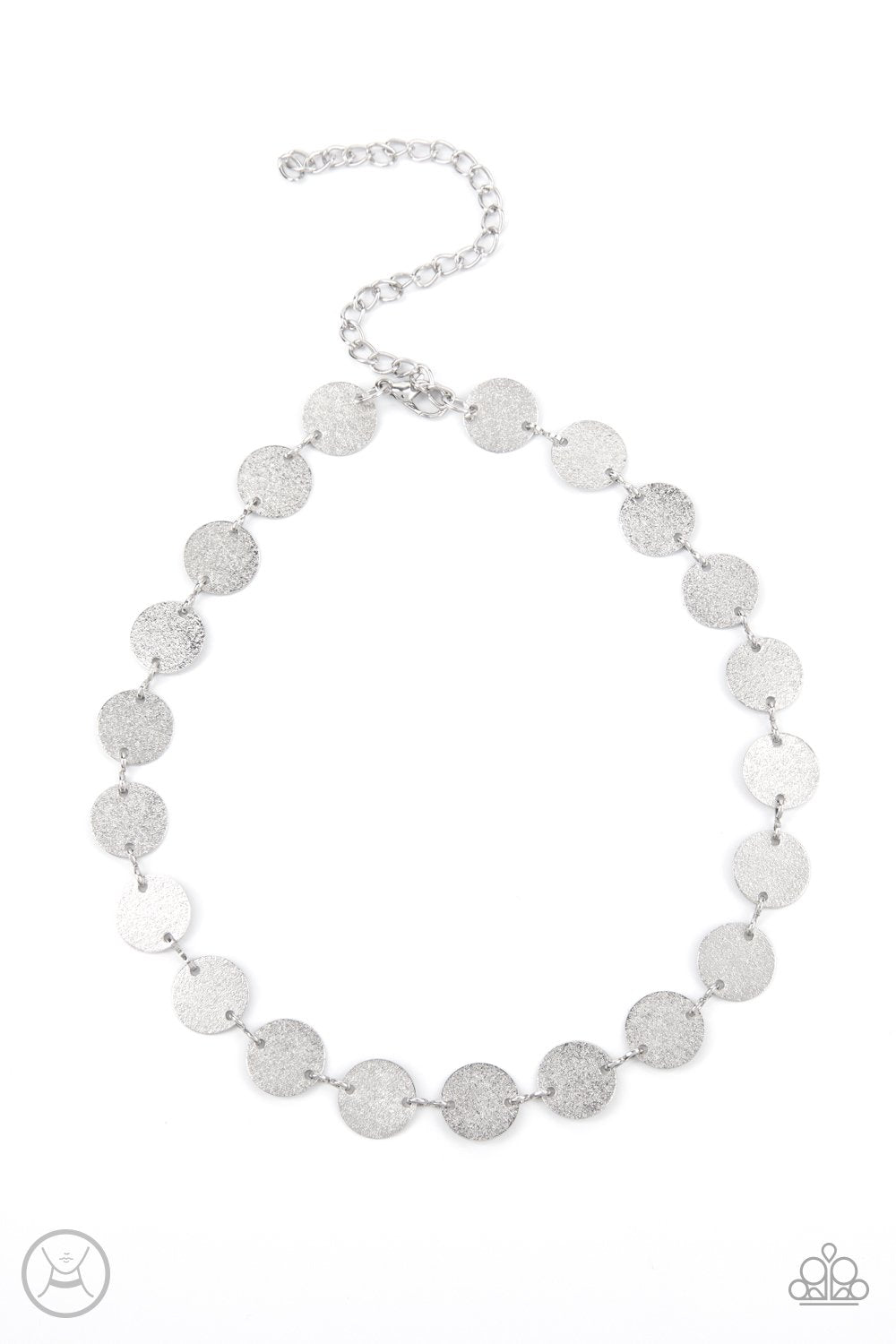 Reflection Detection Silver Choker Necklace - Paparazzi Accessories- lightbox - CarasShop.com - Paparazzi Jewelry by Cara Jewels