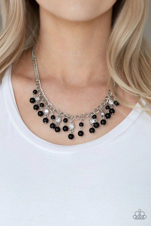 Regal Refinement Black Necklace - Paparazzi Accessories- on model - CarasShop.com - Paparazzi Jewelry by Cara Jewels