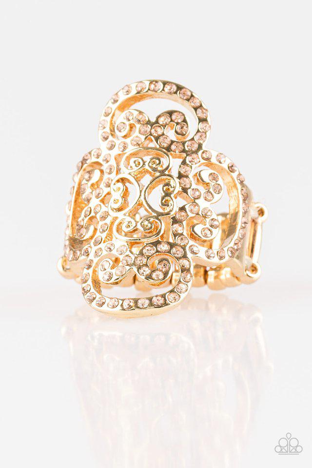 Regal Regalia Gold Ring - Paparazzi Accessories- lightbox - CarasShop.com - Paparazzi Jewelry by Cara Jewels