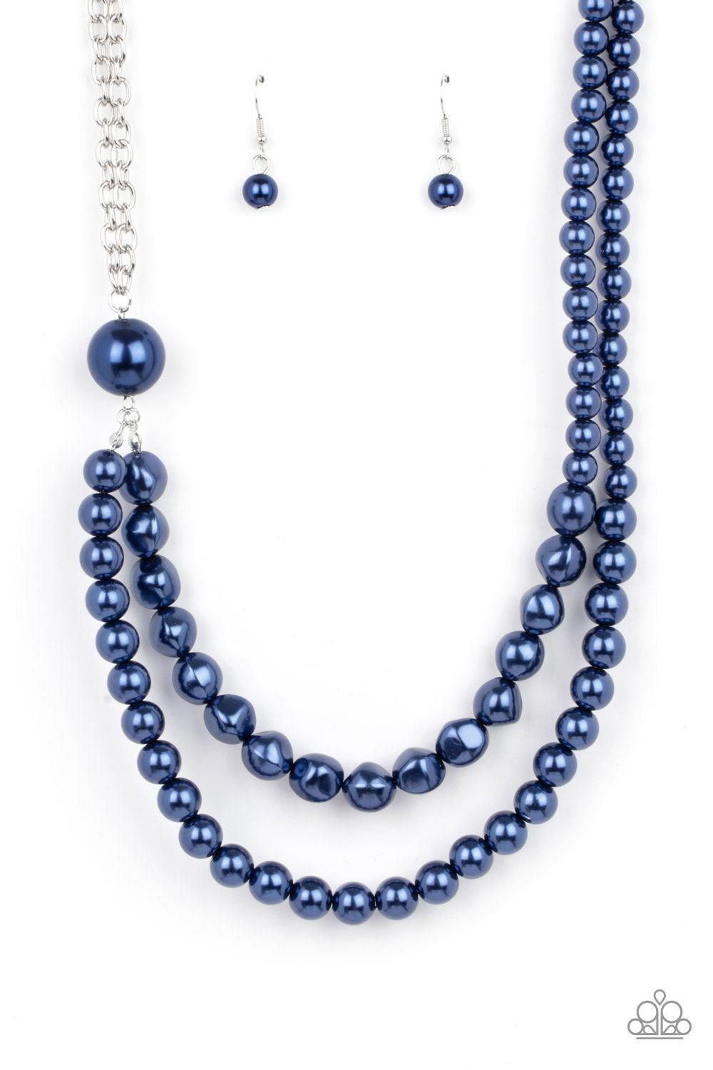 Remarkable Radiance Blue Pearl Necklace - Paparazzi Accessories- lightbox - CarasShop.com - Paparazzi Jewelry by Cara Jewels