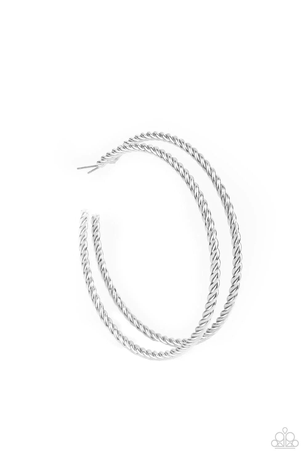Resist The Twist Silver Earrings - Paparazzi Accessories- lightbox - CarasShop.com - Paparazzi Jewelry by Cara Jewels