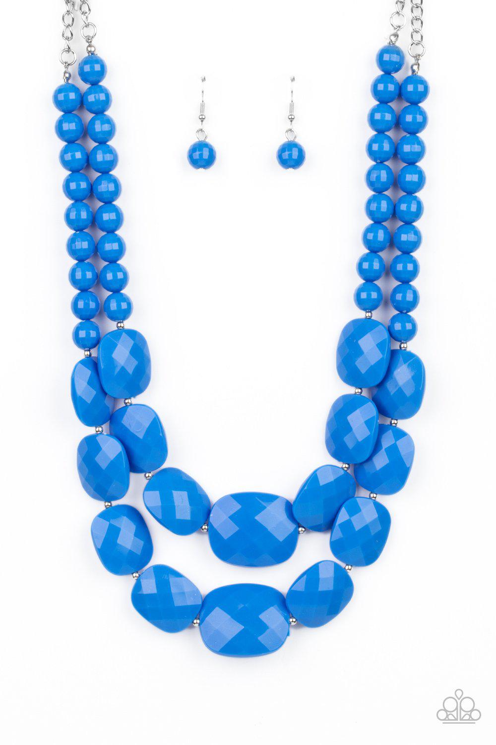 Resort Ready Blue Necklace - Paparazzi Accessories- lightbox - CarasShop.com - Paparazzi Jewelry by Cara Jewels