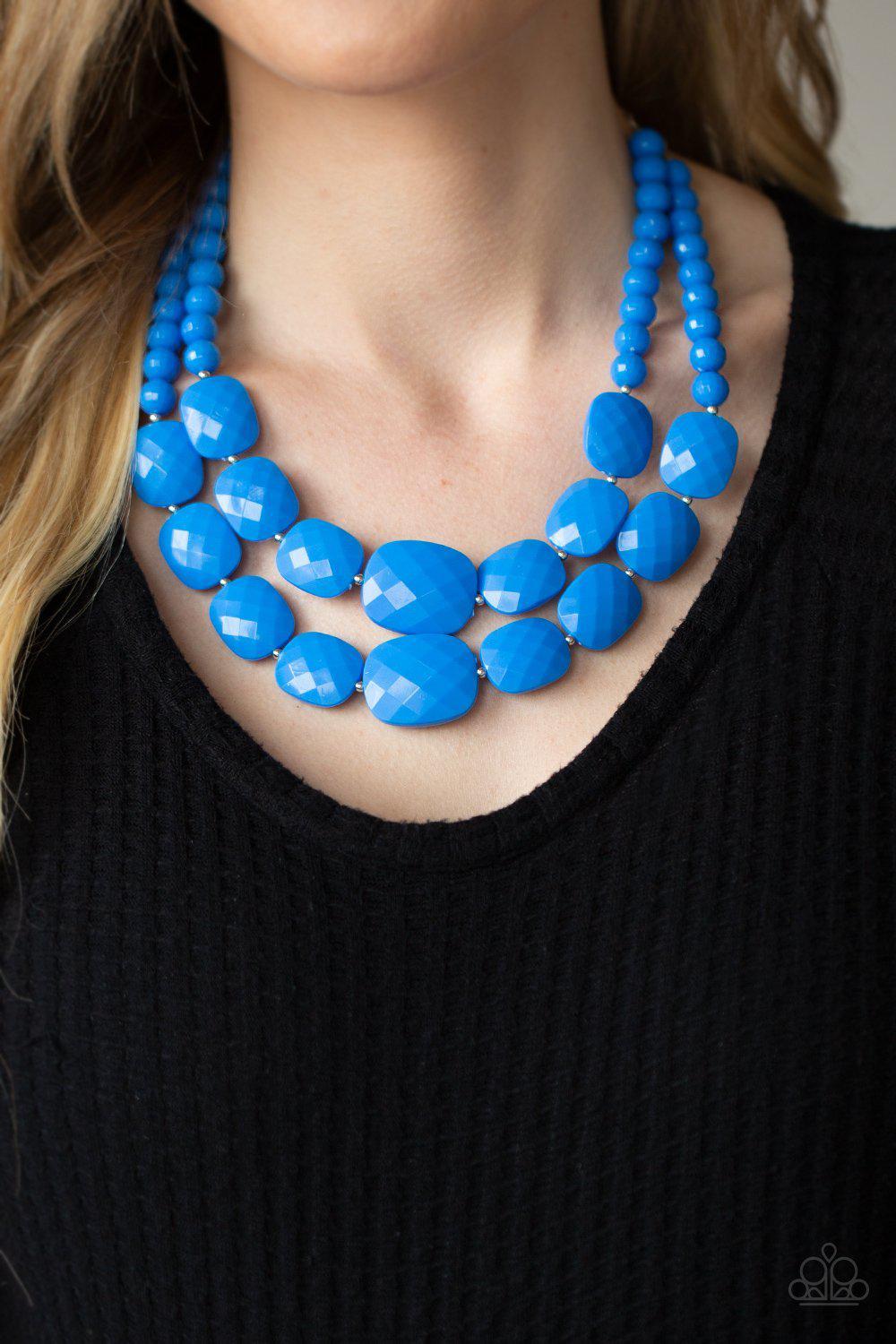 Resort Ready Blue Necklace - Paparazzi Accessories- lightbox - CarasShop.com - Paparazzi Jewelry by Cara Jewels