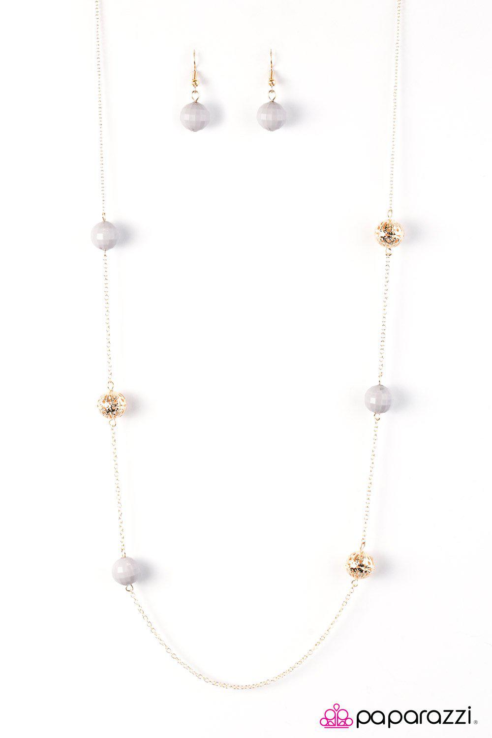 Retro Radiance Gold Necklace - Paparazzi Accessories- lightbox - CarasShop.com - Paparazzi Jewelry by Cara Jewels