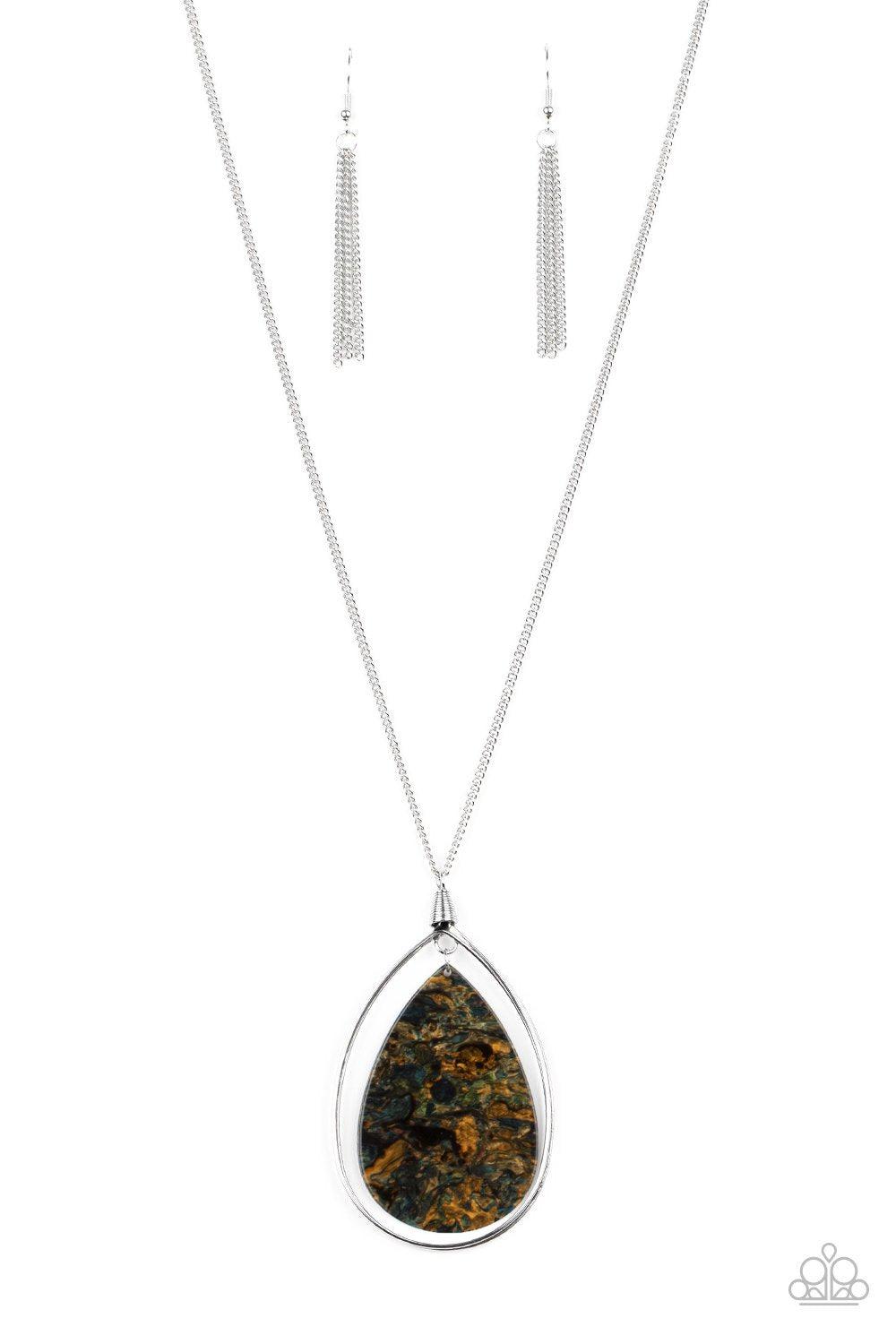 Retrograde Radiance Multi Iridescent Watercolor Acrylic Pendant Necklace - Paparazzi Accessories- lightbox - CarasShop.com - Paparazzi Jewelry by Cara Jewels