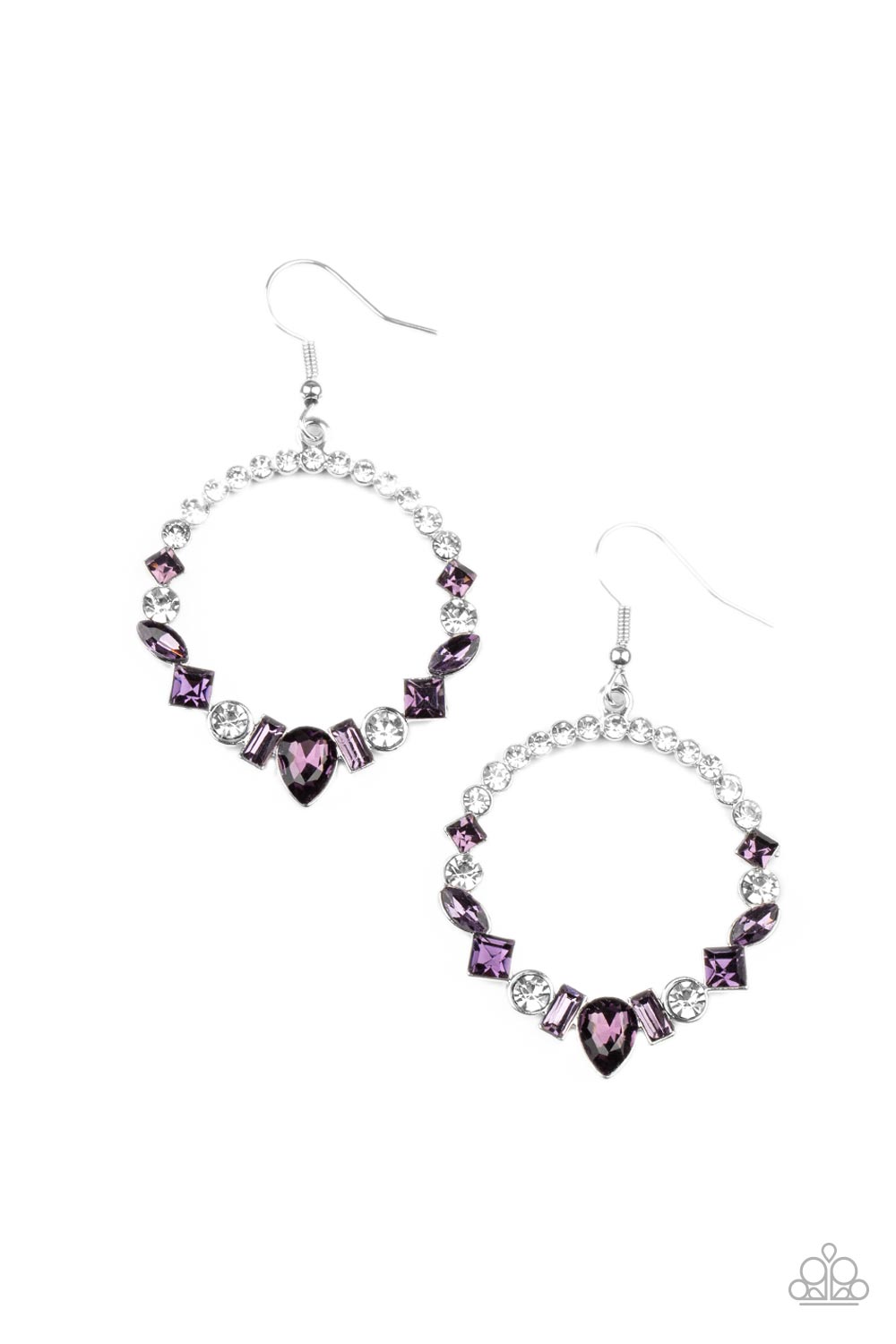 Revolutionary Refinement Purple Earrings - Paparazzi Accessories- lightbox - CarasShop.com - Paparazzi Jewelry by Cara Jewels