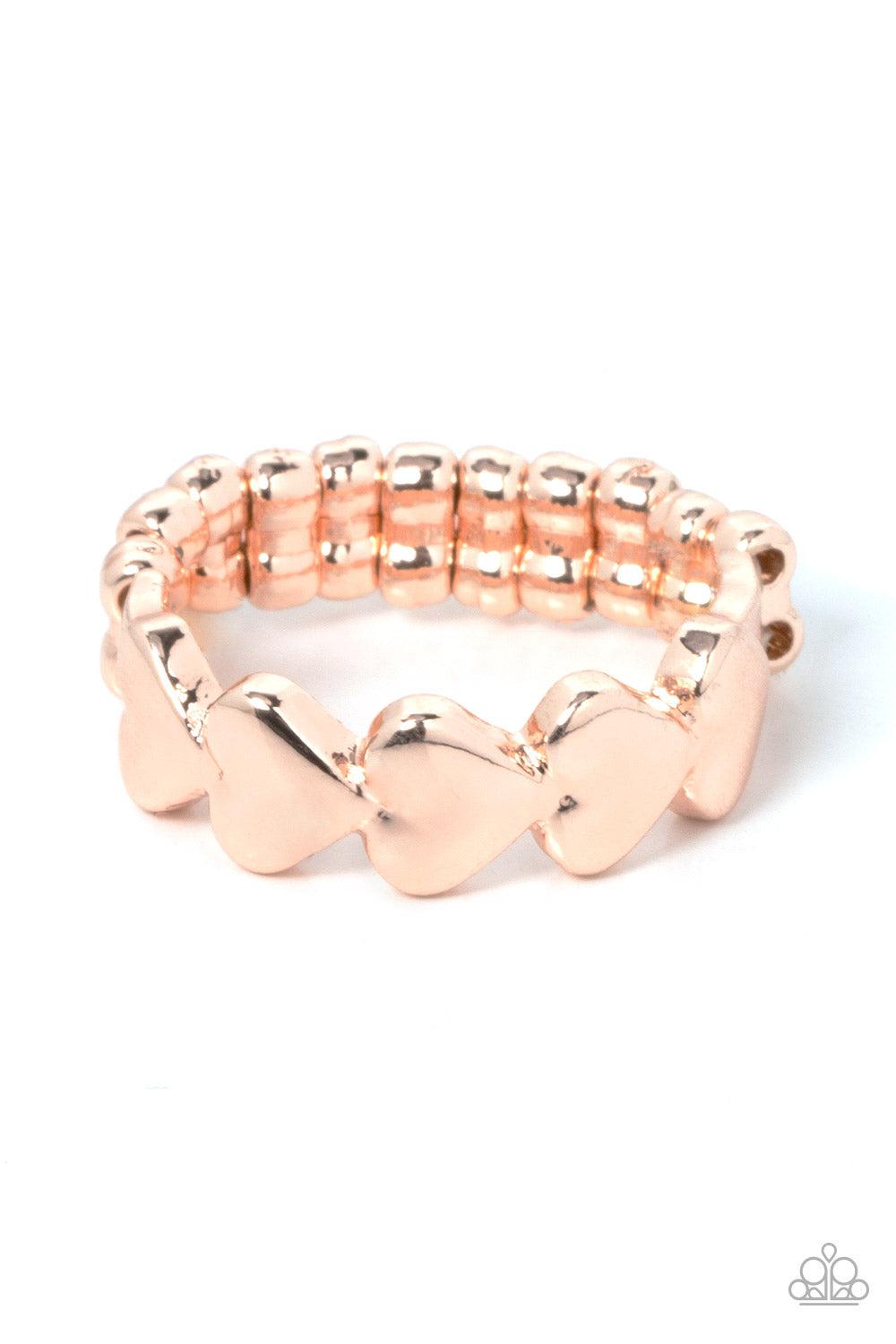 Rhythm of Love Rose Gold Ring - Paparazzi Accessories- lightbox - CarasShop.com - Paparazzi Jewelry by Cara Jewels