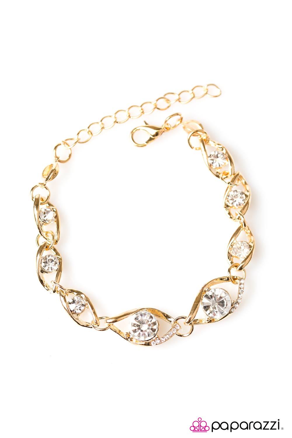 Rich Is Rich Gold Bracelet - Paparazzi Accessories- on model - CarasShop.com - Paparazzi Jewelry by Cara Jewels