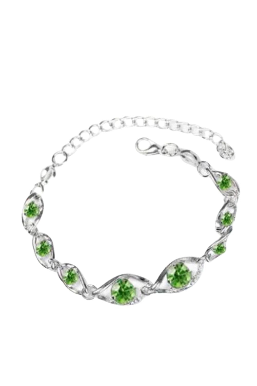 Rich is Rich Green Rhinestone Bracelet - Paparazzi Accessories- lightbox - CarasShop.com - Paparazzi Jewelry by Cara Jewels