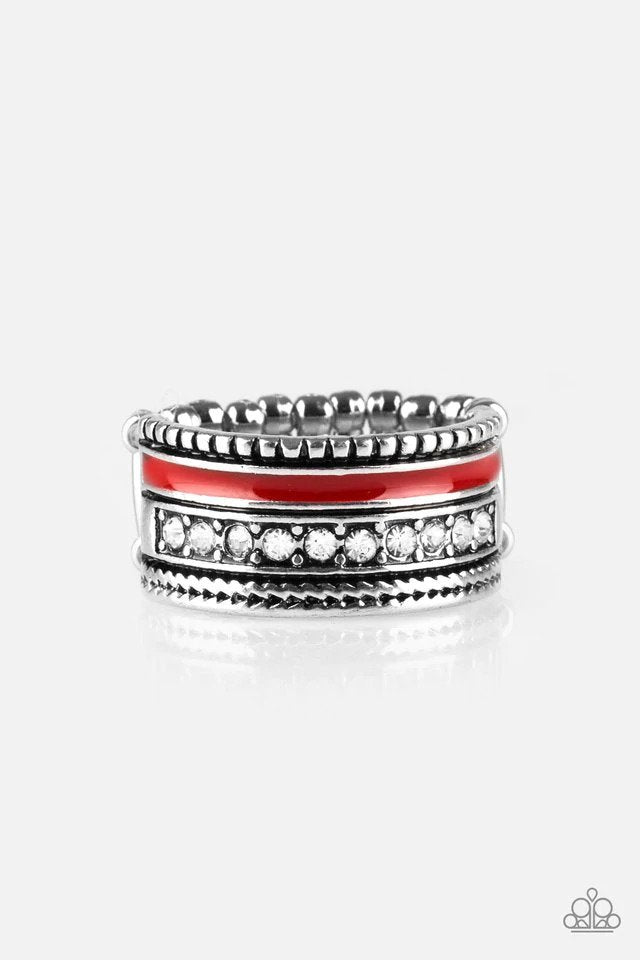 Rich Rogue Red Ring - Paparazzi Accessories- lightbox - CarasShop.com - Paparazzi Jewelry by Cara Jewels