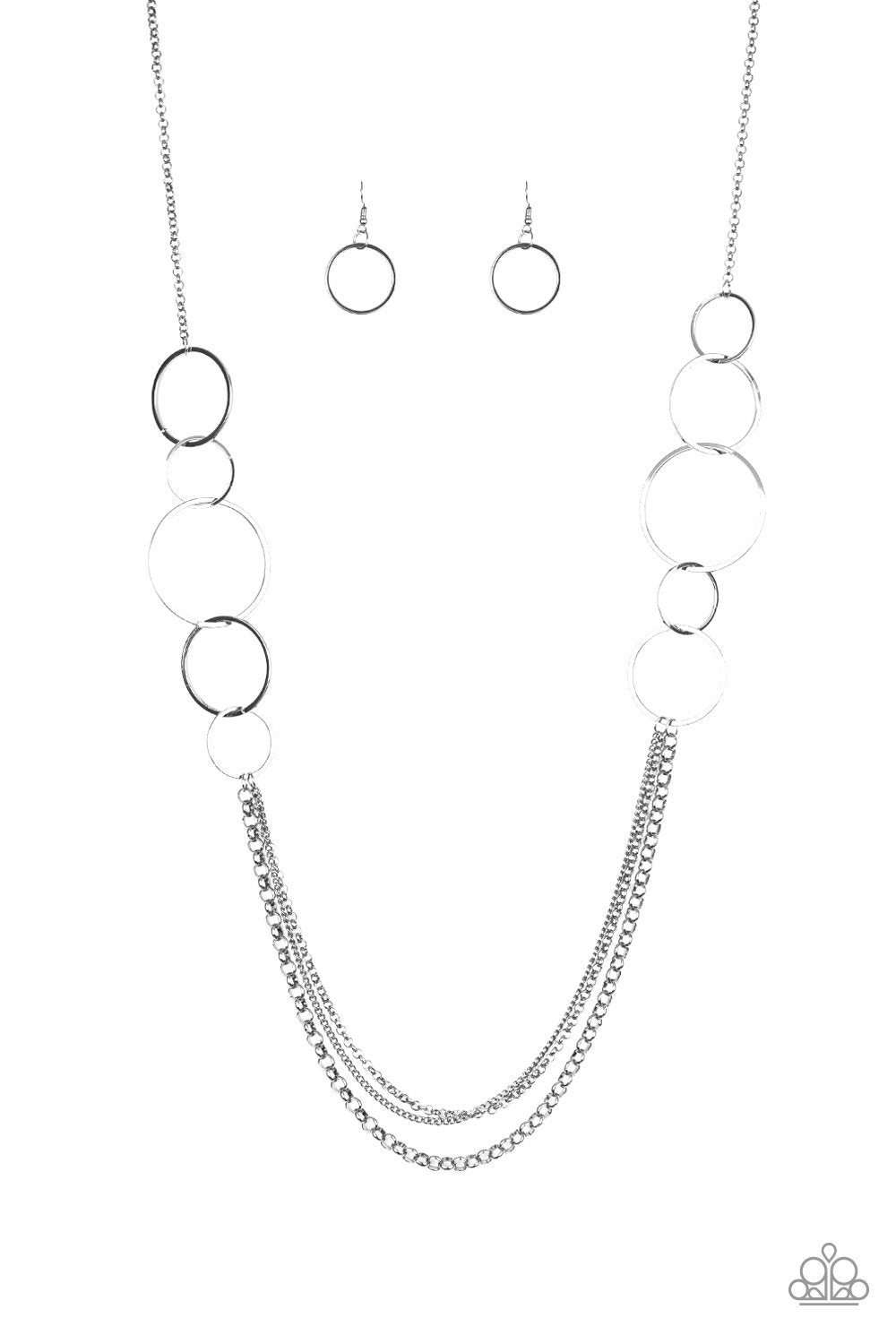 Ring In The Radiance Black Gunmetal Necklace - Paparazzi Accessories - free matching earrings -CarasShop.com - Paparazzi Jewelry by Cara Jewels