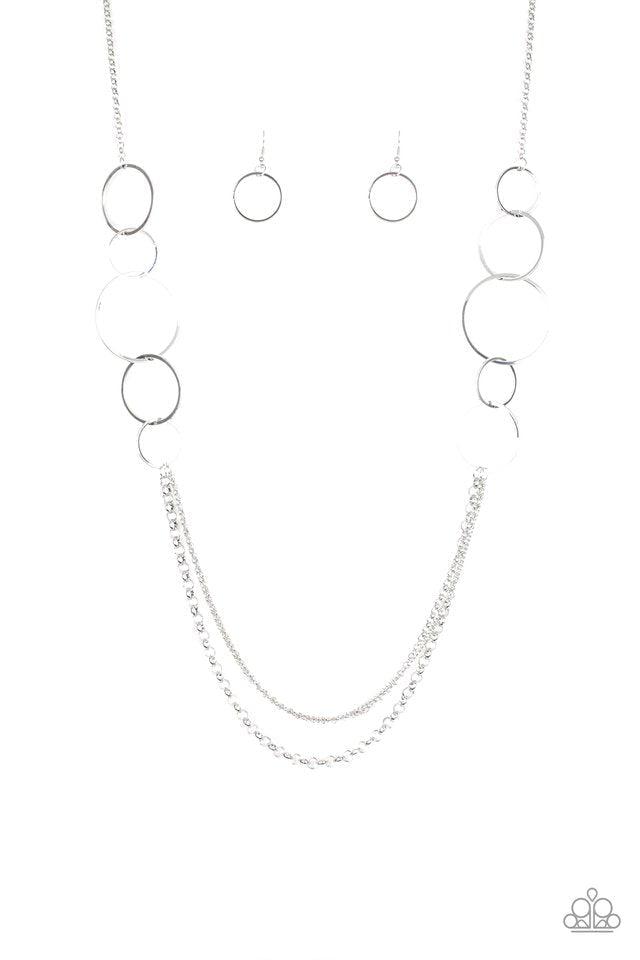 Ring In The Radiance Silver Necklace - Paparazzi Accessories- lightbox - CarasShop.com - Paparazzi Jewelry by Cara Jewels