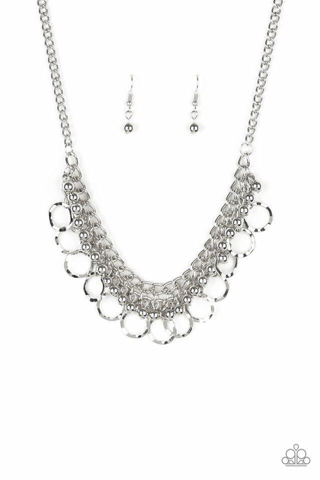 Ring Leader Radiance Silver Necklace - Paparazzi Accessories- lightbox - CarasShop.com - Paparazzi Jewelry by Cara Jewels
