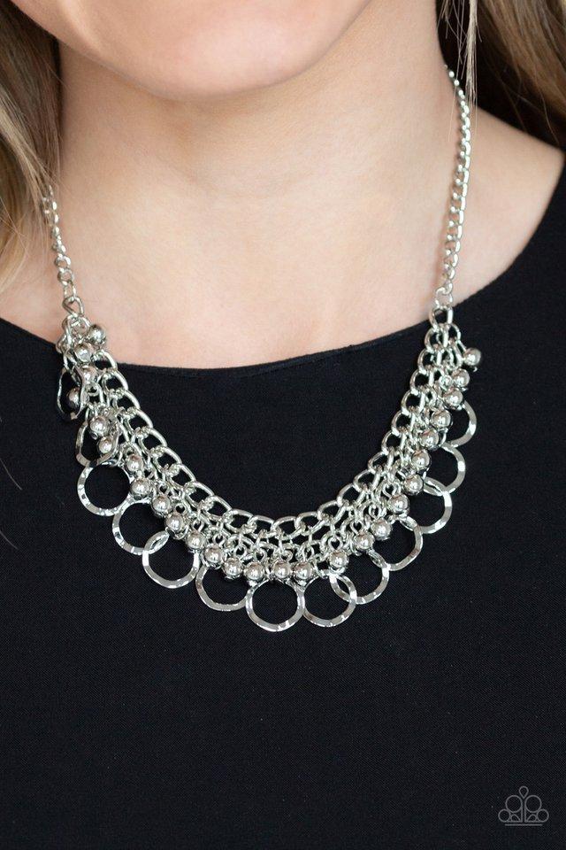Ring Leader Radiance Silver Necklace - Paparazzi Accessories- lightbox - CarasShop.com - Paparazzi Jewelry by Cara Jewels