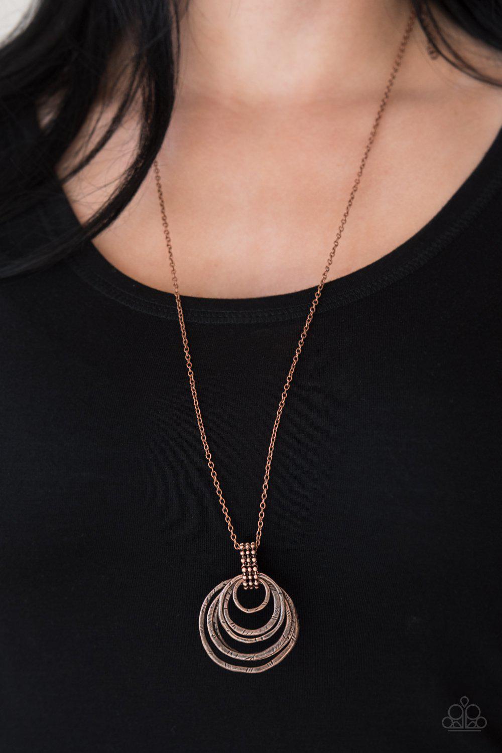 Rippling Relic Copper Necklace - Paparazzi Accessories- lightbox - CarasShop.com - Paparazzi Jewelry by Cara Jewels