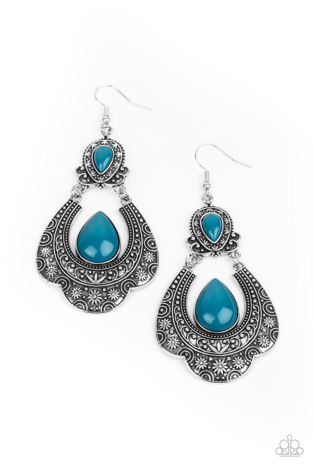 Rise and Roam Blue Earrings - Paparazzi Accessories- lightbox - CarasShop.com - Paparazzi Jewelry by Cara Jewels