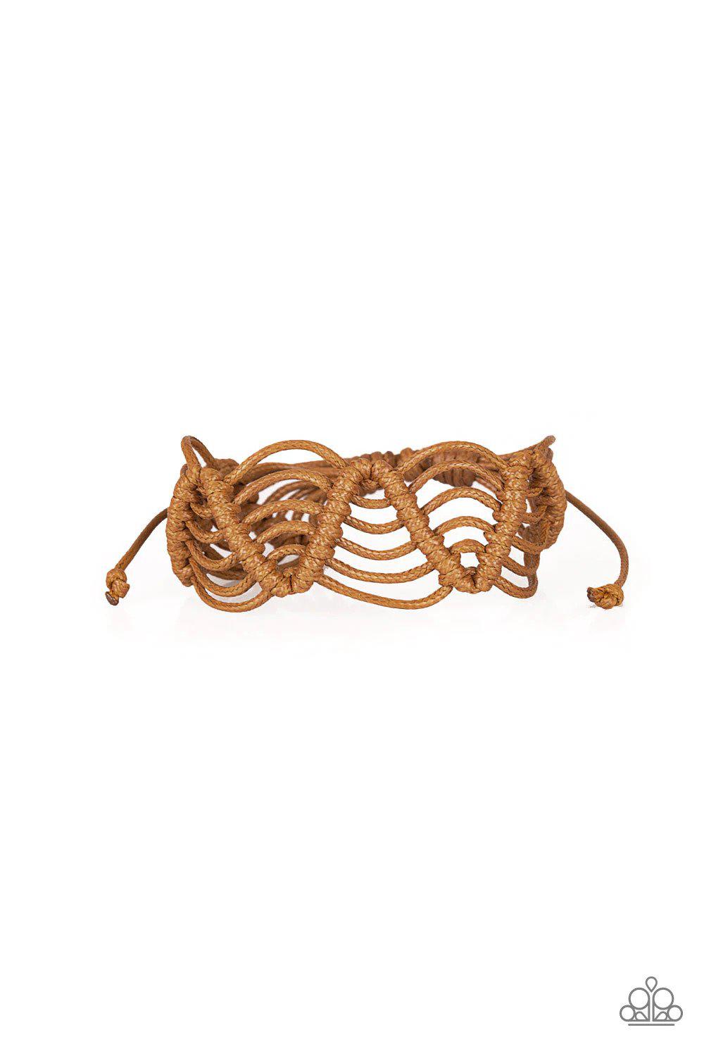 Rise To The Bait Brown Urban Bracelet - Paparazzi Accessories- lightbox - CarasShop.com - Paparazzi Jewelry by Cara Jewels