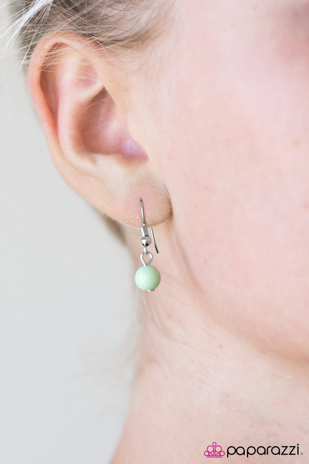 Roam On Green and Silver Tassel Necklace - Paparazzi Accessories - free matching earrings -CarasShop.com - Paparazzi Jewelry by Cara Jewels