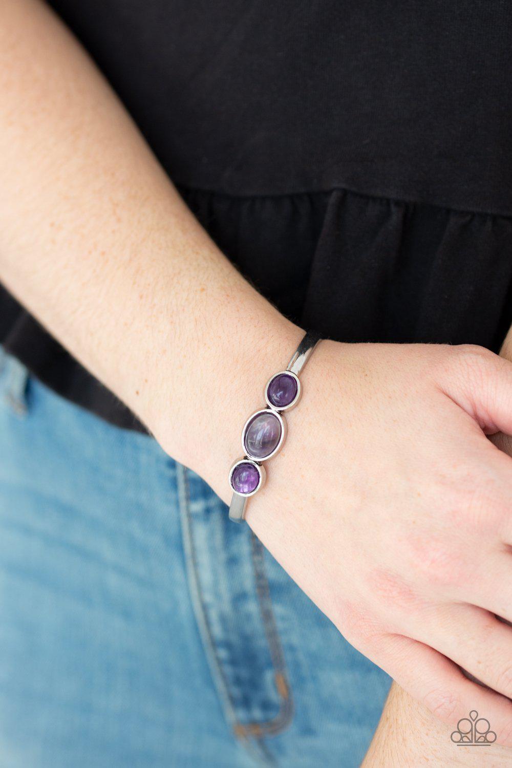 ROAM Rules Purple Stone Cuff Bracelet - Paparazzi Accessories- lightbox - CarasShop.com - Paparazzi Jewelry by Cara Jewels