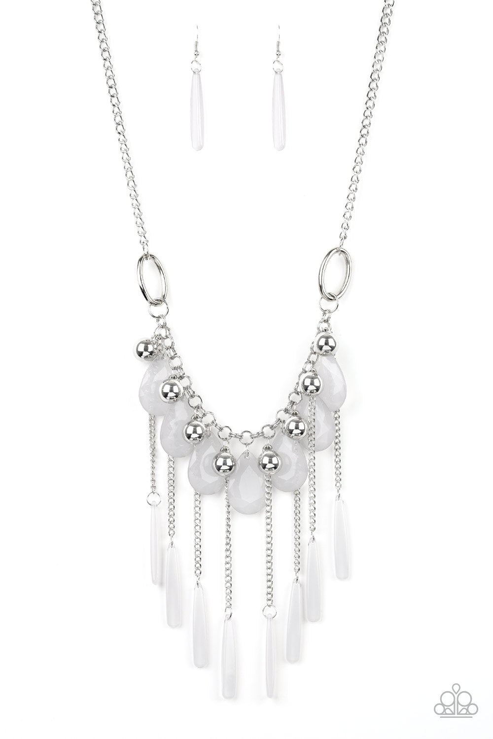 Roaring Riviera Silver Necklace - Paparazzi Accessories- lightbox - CarasShop.com - Paparazzi Jewelry by Cara Jewels