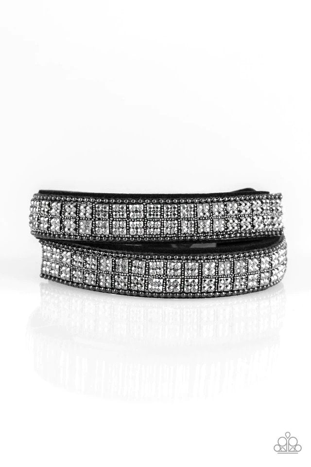 Rock Band Refinement Black Bracelet - Paparazzi Accessories- lightbox - CarasShop.com - Paparazzi Jewelry by Cara Jewels