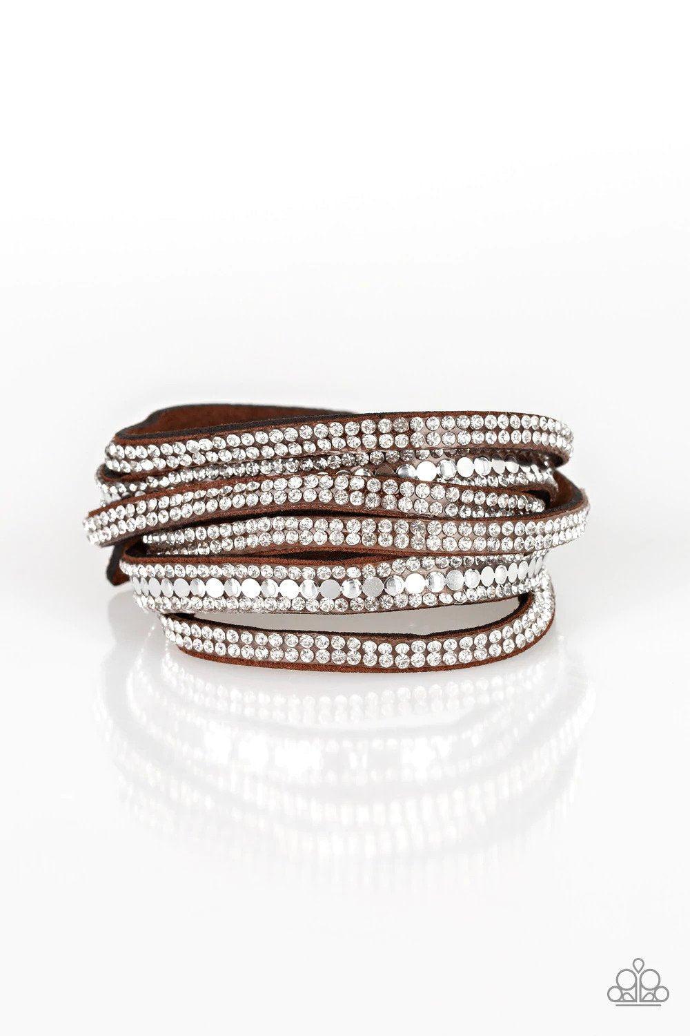 Rock Star Attitude Brown Bracelet - Paparazzi Accessories- lightbox - CarasShop.com - Paparazzi Jewelry by Cara Jewels