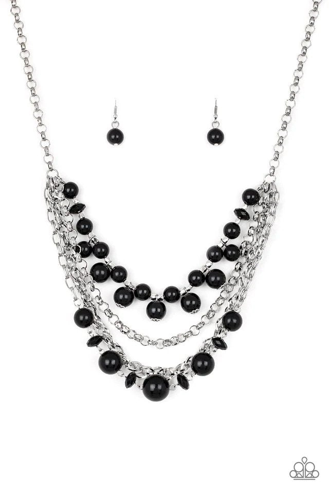 Rockin' Rockette Black Necklace - Paparazzi Accessories- lightbox - CarasShop.com - Paparazzi Jewelry by Cara Jewels