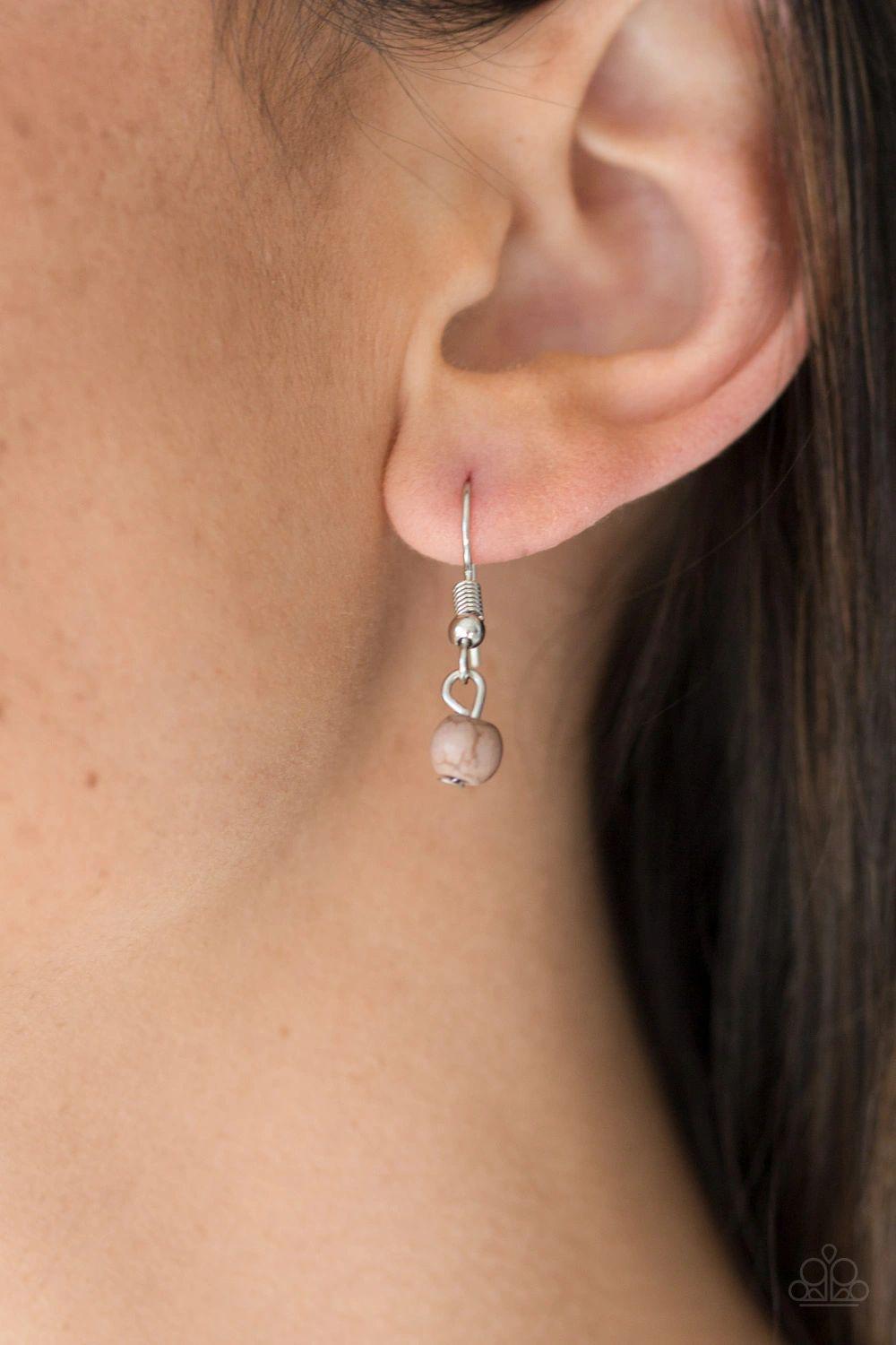 Rocky Mountain Magnificence Brown Stone Necklace - Paparazzi Accessories - free matching earrings -CarasShop.com - Paparazzi Jewelry by Cara Jewels