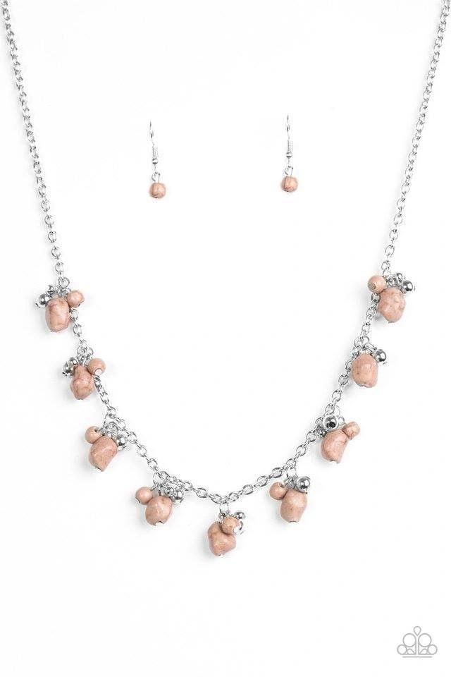 Rocky Mountain Magnificence Brown Stone Necklace - Paparazzi Accessories- lightbox - CarasShop.com - Paparazzi Jewelry by Cara Jewels