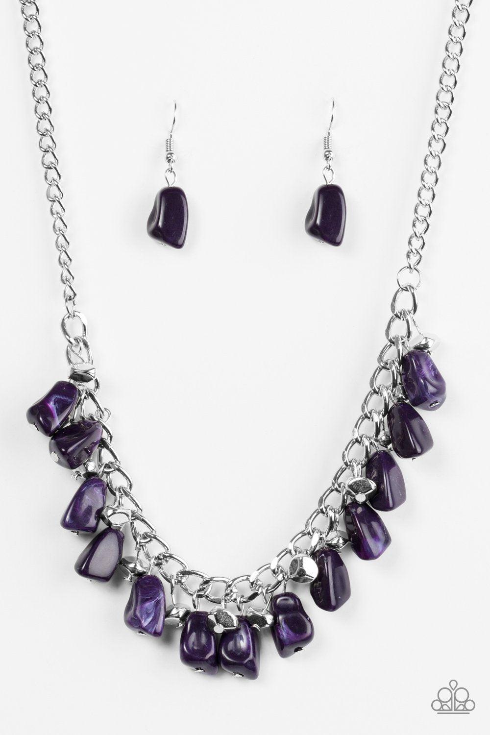Rocky Shores Purple Necklace - Paparazzi Accessories- lightbox - CarasShop.com - Paparazzi Jewelry by Cara Jewels