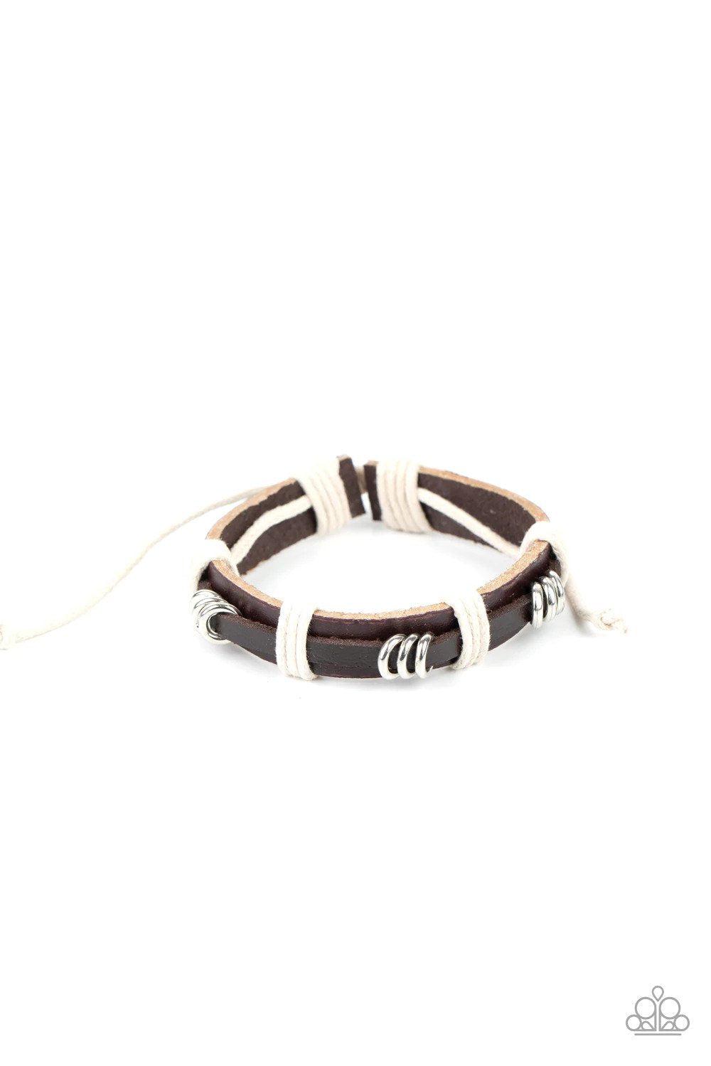 Rodeo Ringleader Brown Urban Bracelet - Paparazzi Accessories- lightbox - CarasShop.com - Paparazzi Jewelry by Cara Jewels