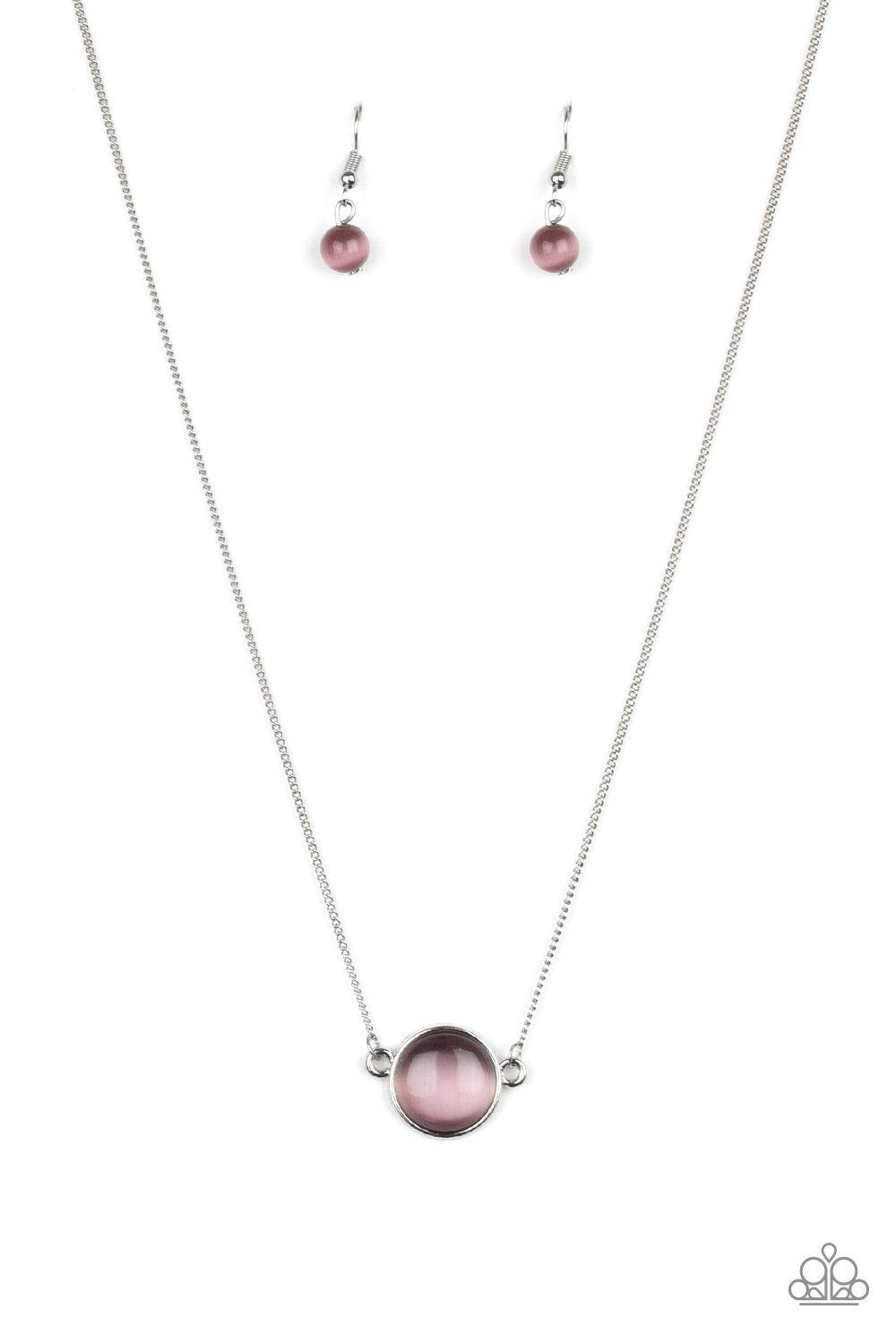 Rose-Colored Glasses Purple Cat's Eye Stone Necklace - Paparazzi Accessories- lightbox - CarasShop.com - Paparazzi Jewelry by Cara Jewels